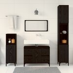 vidaXL Ensemble de Meubles de Salle de Bain 3 Pièces Chêne Noir Bois d'ingénierie