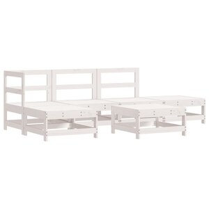 vidaXL Salon de jardin 6 Pièces Blanc Bois de pin massif