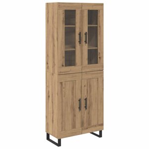 vidaXL Haut Armoire 2 Pièces Chêne artisanal Bois Aggloméré et Verre