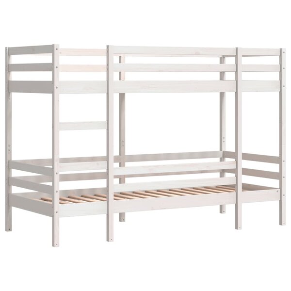 vidaXL Lit superposé Blanc 90x200 cm Bois de pin massif