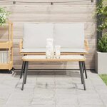 vidaXL Table basse Marron  Noir 90 x 45 x 42 cm Rattan en Poly  verre