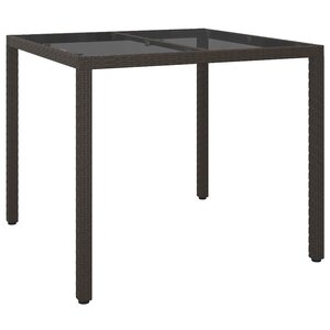 vidaXL Table de Jardin Marron 90 x 90 x 75 cm polyrotin