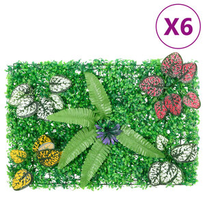  vidaXL Clôture à plantes artificielles 6 Pièces vert 40x60 cm