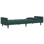 vidaXL Canapé-lit à 2 places avec repose-pied vert foncé velours