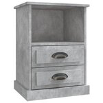 vidaXL Tables de chevet 2 Pièces gris béton 43x36x60 cm