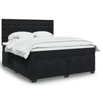 vidaXL Sommier à lattes de lit avec matelas Noir 180x200 cm Velours