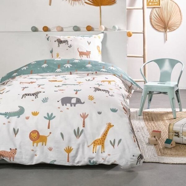 Parure de lit housse de couette 140 x 200 + 2 taies d'oreiller 63 x 63