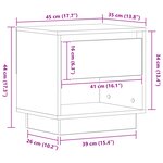 Table de chevet vidaXL en vieux bois 45x34x44 cm en bois reconstitué