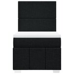 vidaXL Sommier à lattes de lit avec matelas Noir 100x200 cm Tissu