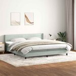 vidaXL Sommier à lattes de lit et matelas gris clair 180x210cm velours
