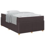 vidaXL Cadre de lit avec matelas Marron foncé 120 x 190 cm tissu
