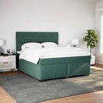 vidaXL Sommier à lattes de lit et matelas Vert foncé 200x200cm Velours