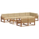 vidaXL Ensemble de canapés d'extérieur 9 Pièces Naturel et Beige