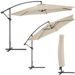 Tectake Parasol 350 cm avec housse de protection - beige