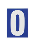 THIRARD - Plaque de signalisation 0  marquage blanc sur fond bleu  panneau PVC adhésif  65x90mm - THIRARD