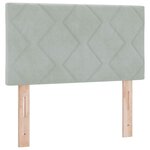 vidaXL Tête de Lit LED Geometric Manuel Gris clair 80 cm Velours