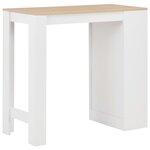 vidaXL Table de bar avec étagère Blanc 110x50x103 cm