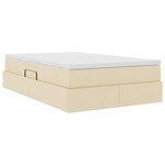 vidaXL Lit avec rangement et matelas Crème 120 x 190 cm Polyester