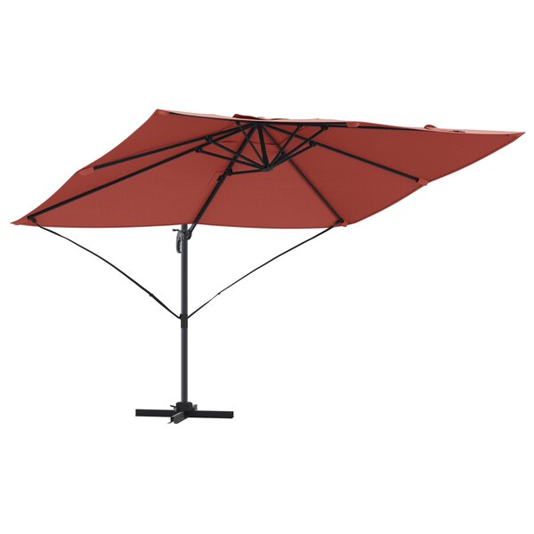 vidaXL Parasol Déporté Terracotta Polyester  Acier Grand