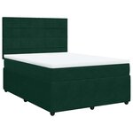 vidaXL Sommier à lattes de lit et matelas Vert foncé 140x200cm Velours