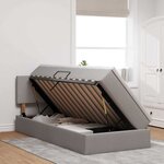 vidaXL Lit avec rangement et matelas avec stockage Taupe 90 x 190 cm