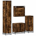 vidaXL Ensemble meubles salle de bain 4 Pièces chêne fumé bois ingénierie