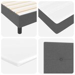 vidaXL Lit boxspring avec matelas Gris foncé 90 x 190 cm tissu