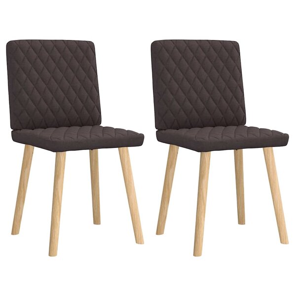 vidaXL Chaises à manger lot de 2 marron foncé tissu