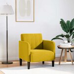 vidaXL Fauteuil avec accoudoirs jaune 54 cm velours
