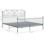 vidaXL Cadre de lit sans matelas gris métal 180x200 cm