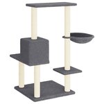 vidaXL Arbre à chat avec griffoirs en sisal gris foncé 95 cm