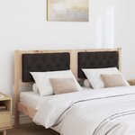 vidaXL Tête de lit Autre Marron et noir 140 cm Bois massif en pin