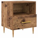 vidaXL Table de chevet avec tiroir 2 Pièces Bois ancien 40 x 35 x 47.5 cm