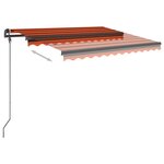 vidaXL Auvent manuel rétractable avec LED 3x2 5 m Orange et marron