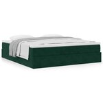 vidaXL Cadre de lit ottoman avec matelas vert foncé 200x200 cm velours