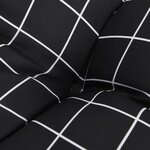 vidaXL Coussin rond motif à carreaux noir Ø 60 x11 cm tissu oxford