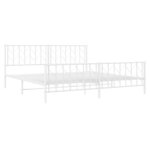 vidaXL Cadre de lit métal avec tête de lit/pied de lit blanc 193x203cm