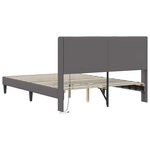 vidaXL Cadre de lit avec bandes LED Gris 140 x 200 cm Simili cuir