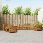 vidaXL Ensemble de canapés d'extérieur 9 Pièces Naturel