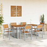 vidaXL Ensemble de salle à manger pour jardin 7 Pièces Gris et marron