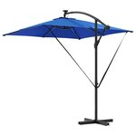 vidaXL Parasol banane à mât déporté Bleu 249 x 249 x 250 cm
