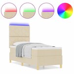vidaXL Lit à ressorts avec matelas Crème 80 x 200 cm tissu