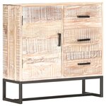 vidaXL Buffet Blanc 73x30x75 cm Bois d'acacia massif