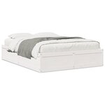 vidaXL Cadre de lit sans matelas blanc 150x200 cm bois de pin massif