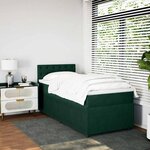 vidaXL Sommier à lattes de lit avec matelas Vert foncé 90x200 cm
