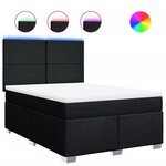 vidaXL Sommier à lattes de lit avec matelas Noir 160x200 cm Tissu