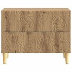 vidaXL Table de chevet Chêne artisanal 62 x 34 5 x 48 cm