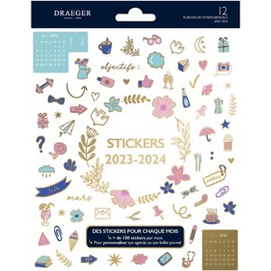 Stickers 2023-2024 Pour Agenda Et Bullet Journal - Draeger paris