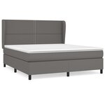 vidaXL Sommier à lattes de lit avec matelas Gris 180x200 cm Similicuir
