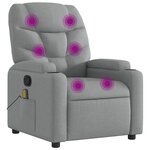 vidaXL Fauteuil de massage inclinable gris clair tissu